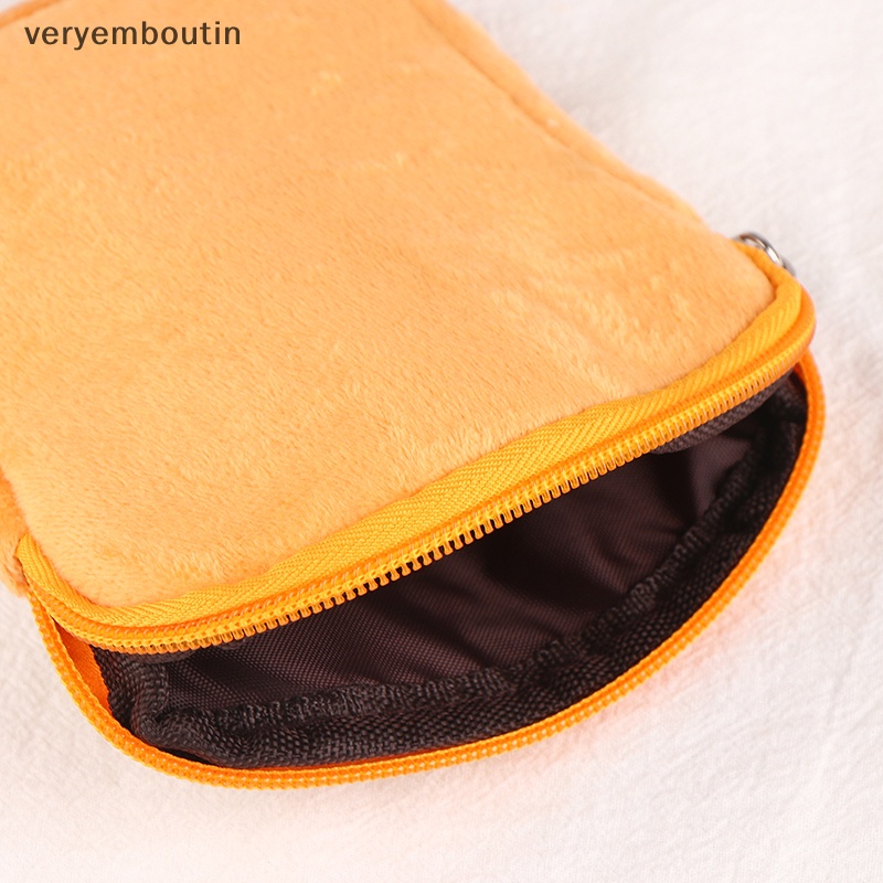 Ví Đựng Tiền Xu / Tai Nghe / Chìa Khóa Hình Bánh Mì Nướng Hoạt Hình Nhồi Bông Có Khóa Kéo