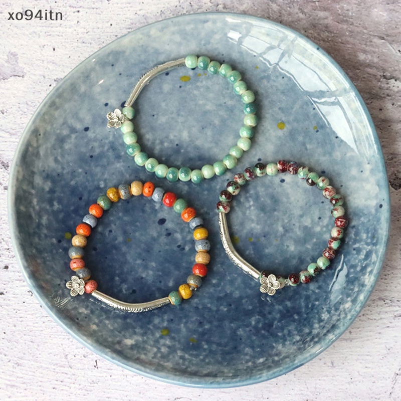 Tn Vòng Tay Hạt Gốm Nguyên Chất Nhỏ Xinh Làm Bằng Tay Nghệ Thuật Cổ Điển Thời Trang Làm Quà Tặng Cho Bạn Gái n