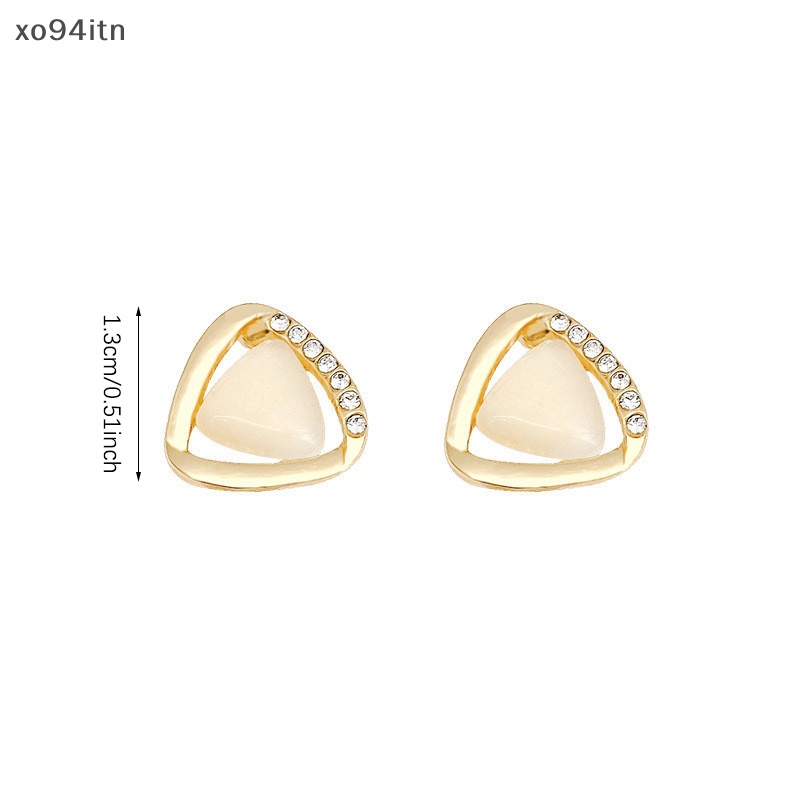 Bông Tai Hình Tam Giác Đính Đá Opal Đơn Giản Thời Trang Phong Cách Hàn Quốc Cho Nữ
