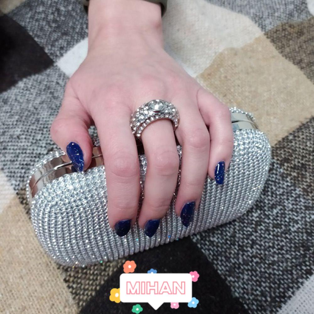 MIHAN1 Ví Da CầM Tay ĐíNh Kim Cương Giả Xinh XắN Cho Nữ