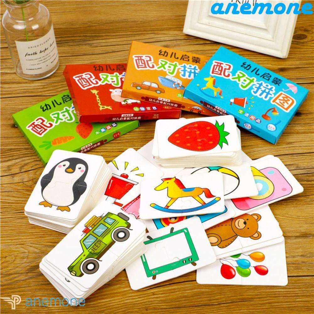 ANEMONE Bộ 32 Thẻ Giấy Xếp Hình Động Vật Trái Cây An Toàn Nhận Thức Cho Bé