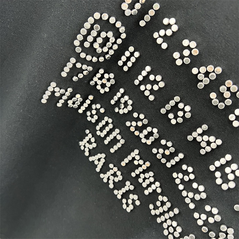 Áo Thun Tay Ngắn Đính Hạt Kim Cương Thời Trang Xuân Hè Mới M-6-Mới