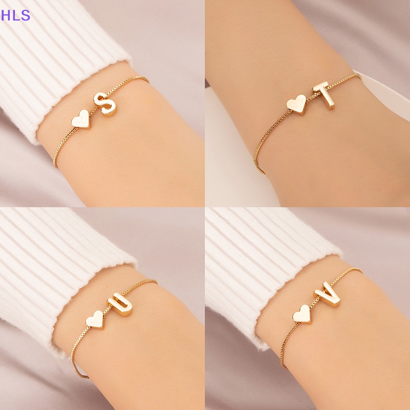 Vòng Tay Mặt 26 Chữ Cái Màu Vàng Kim Thời Trang Đơn Giản Cho Nữ
