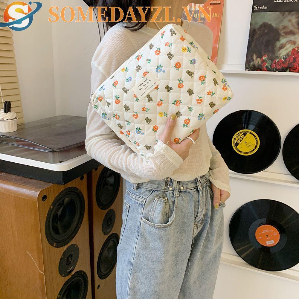 SOMEDAYZL Túi Đựng Mỹ Phẩm Họa Tiết Hoa Dễ Thương Dành Cho Nữ