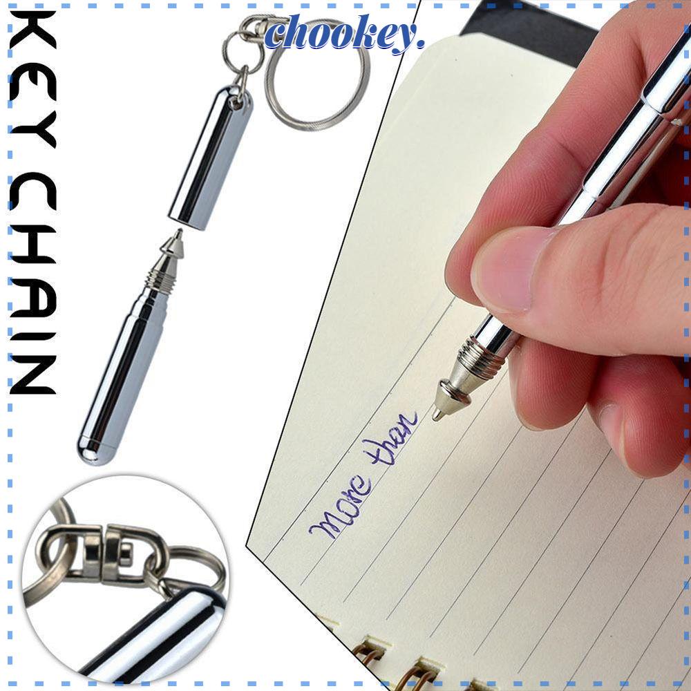 CHOOKEY Bút Bi Bằng Thép Không Gỉ Màu Bạc Chất Lượng Cao Có Thể Thu Gọn Cho Trường Học / Văn Phòng