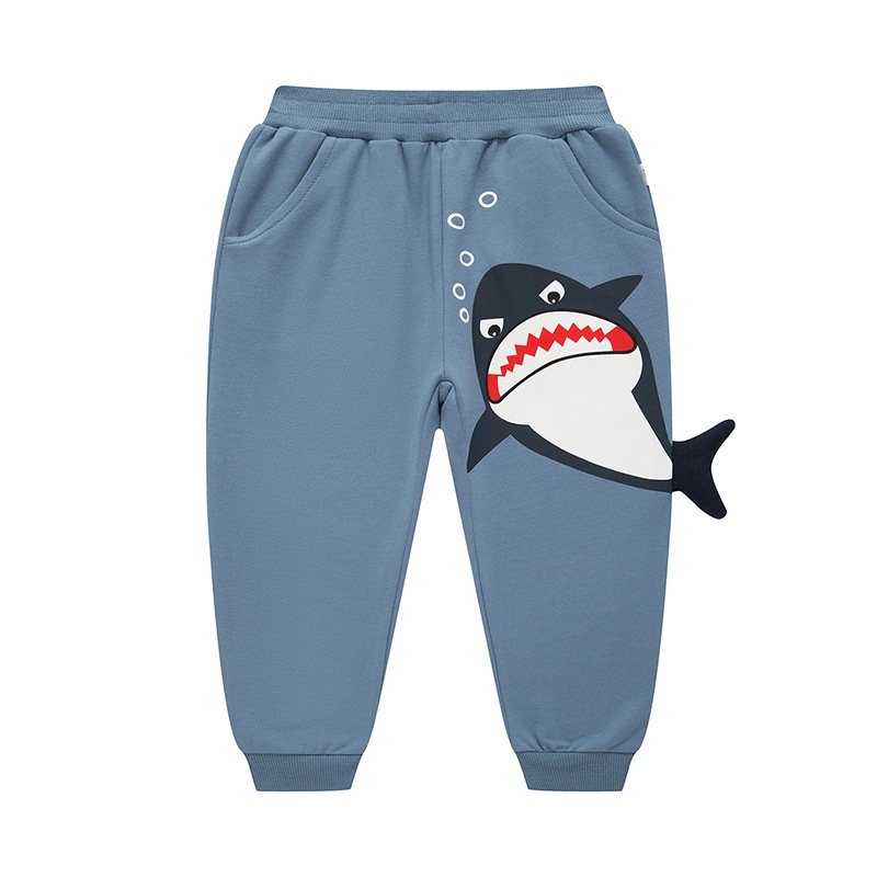 Quần Dài In Hình Cá Mập Thời Trang Cho Bé