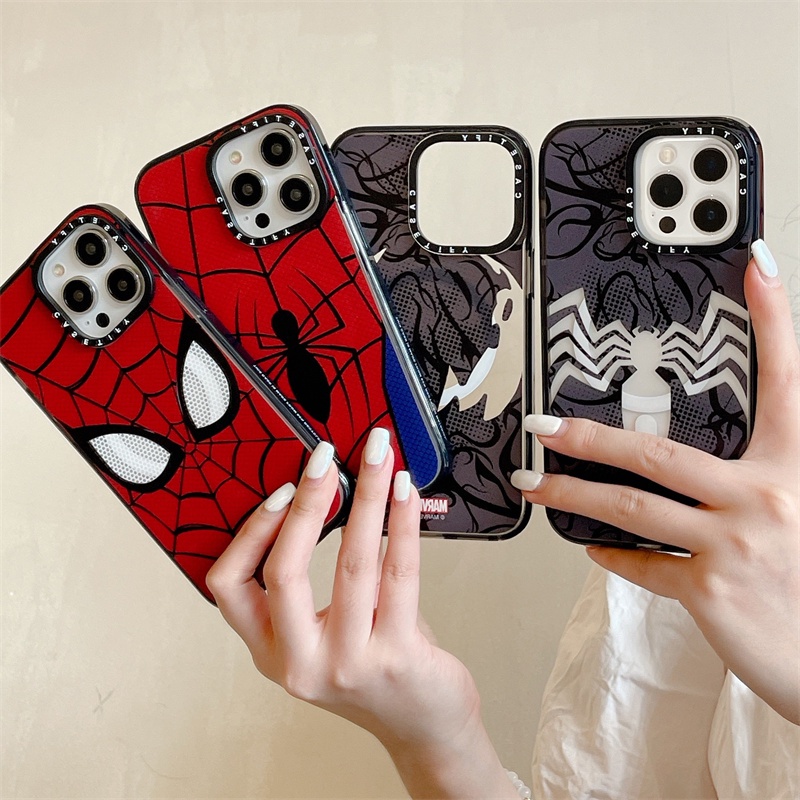 Ốp Điện Thoại Silicon Từ Tính Họa Tiết Spider Man Venom Cho iPhone 11 12 13 14 Pro Max 14Plus