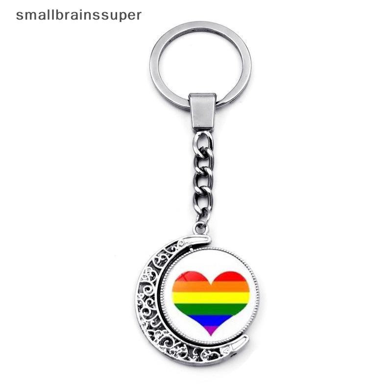 Smallbrainssuper Móc Chìa Khóa Hai Mặt 360 Độ Mặt Trăng Khuyết Thời Trang Dễ Phối Đồ SBS