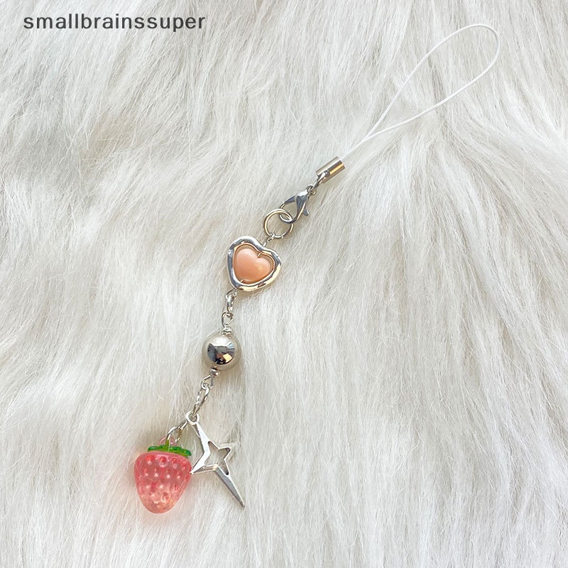 Smallbrainssuper Móc Chìa Khóa Xe Hơi / Điện Thoại Y2K Hình Trái Tim Ngôi Sao Dâu Tây Ngôi Sao Làm Quà Tặng Sb