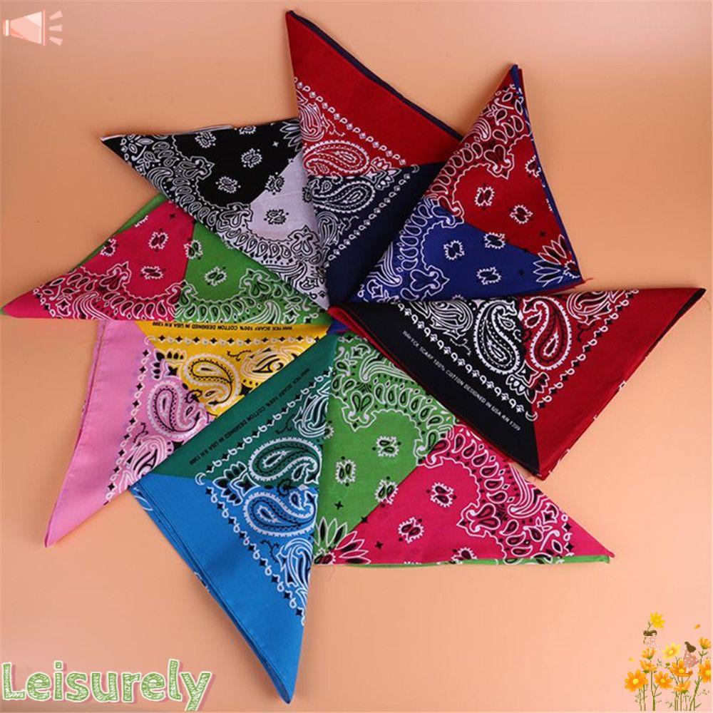 LEILY Khăn Choàng Cổ Hình Vuông Chất Liệu Cotton Phong Cách Hip Hop Cho Nam Nữ