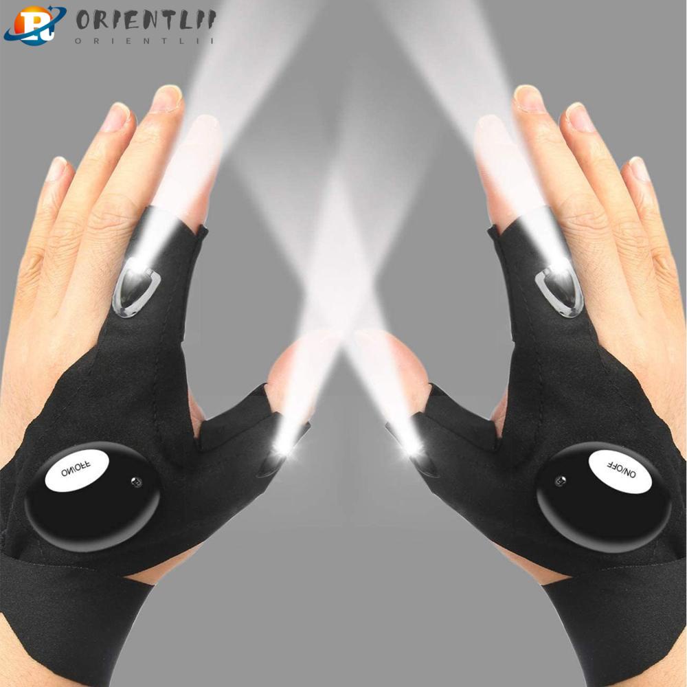 ORIENTLII Găng Tay Đèn Pin LED Tiện Lợi Đi Cắm Trại