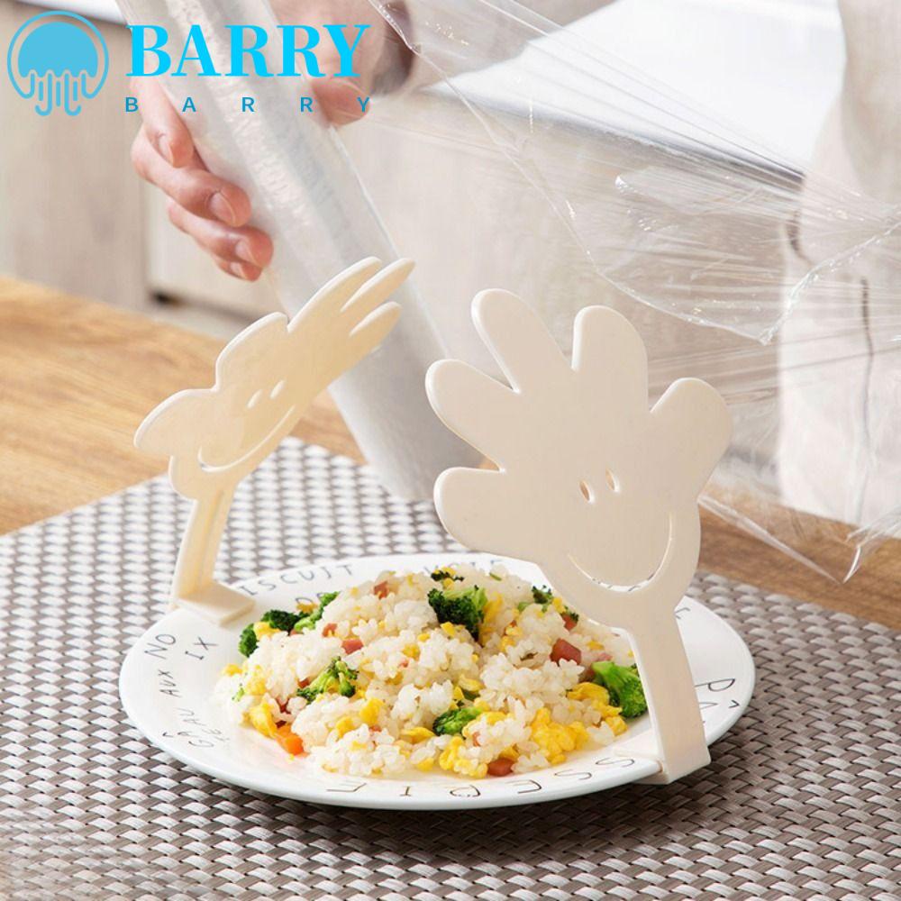 BARRY Set 2 Giá Đỡ Màng Bọc Bằng Nhựa Gọn Nhẹ Hình Mặt Cười Màu Be