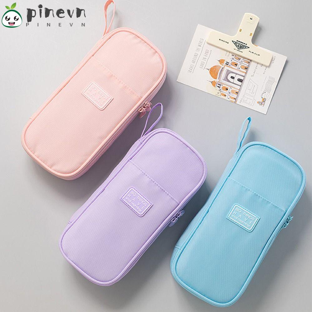 PINEVN Túi Đựng Bút Bằng Vải Canvas Cỡ Lớn Đa Năng Tiện Dụng Cho Học Sinh / Người Lớn