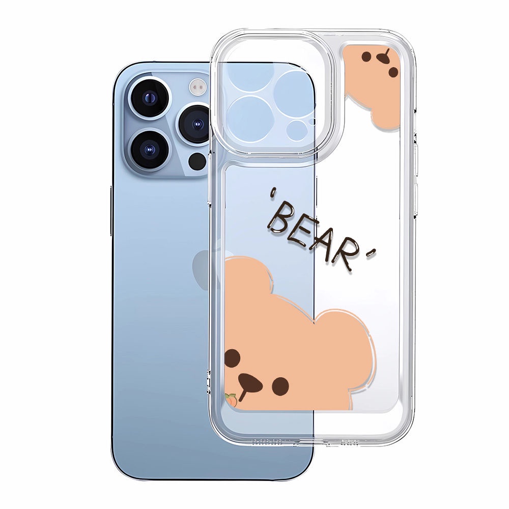 Ốp Điện Thoại Dẻo Họa Tiết Hoạt Hình Đầu Gấu Dễ Thương Cho iPhone14Promax 13 Soft 712 THT9 118
