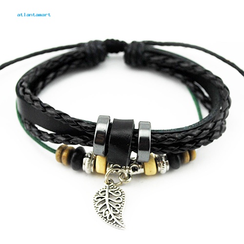 Túi Đựng Đồ Đa Năng Tiện Lợi Dễ Sử Dụng| Vòng Tay Da Nhiều Sợi Mặt Hình Lá Cho Nam Và Nữ