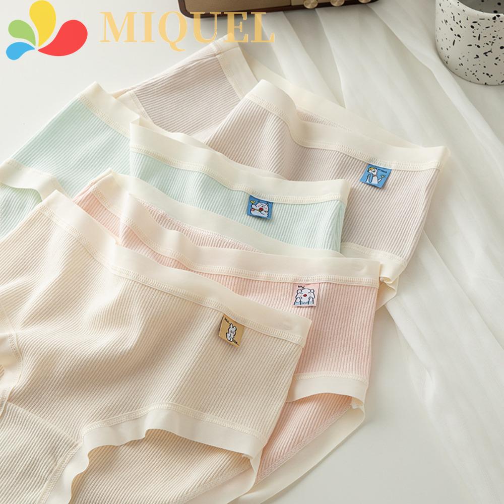 MIQUEL Quần Lót Cotton Mềm Mại Thoáng Khí In Họa Tiết Hoạt Hình Thời Trang Cho Nữ