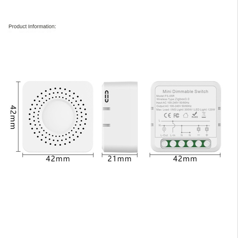 1 Công Tắc Điều Chỉnh Độ Sáng Đèn LED 2 Chiều Thông Minh Kết Nối WiFi Hỗ Trợ Điều Khiển Làm Việc Cho Alexa Google Home
