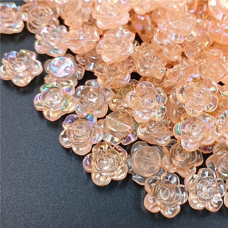 Bộ 20 Hạt Xỏ Lỗ Hình Hoa Bằng Acrylic Dùng Làm Trang Sức DIY