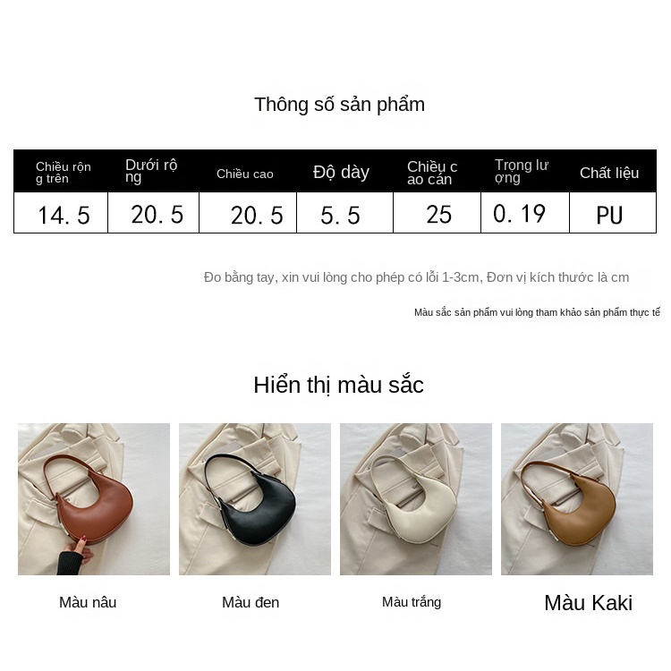 Túi Xách Đeo Vai / Kẹp Nách Đa Năng Phong Cách Pháp Thời Trang Cho Nữ