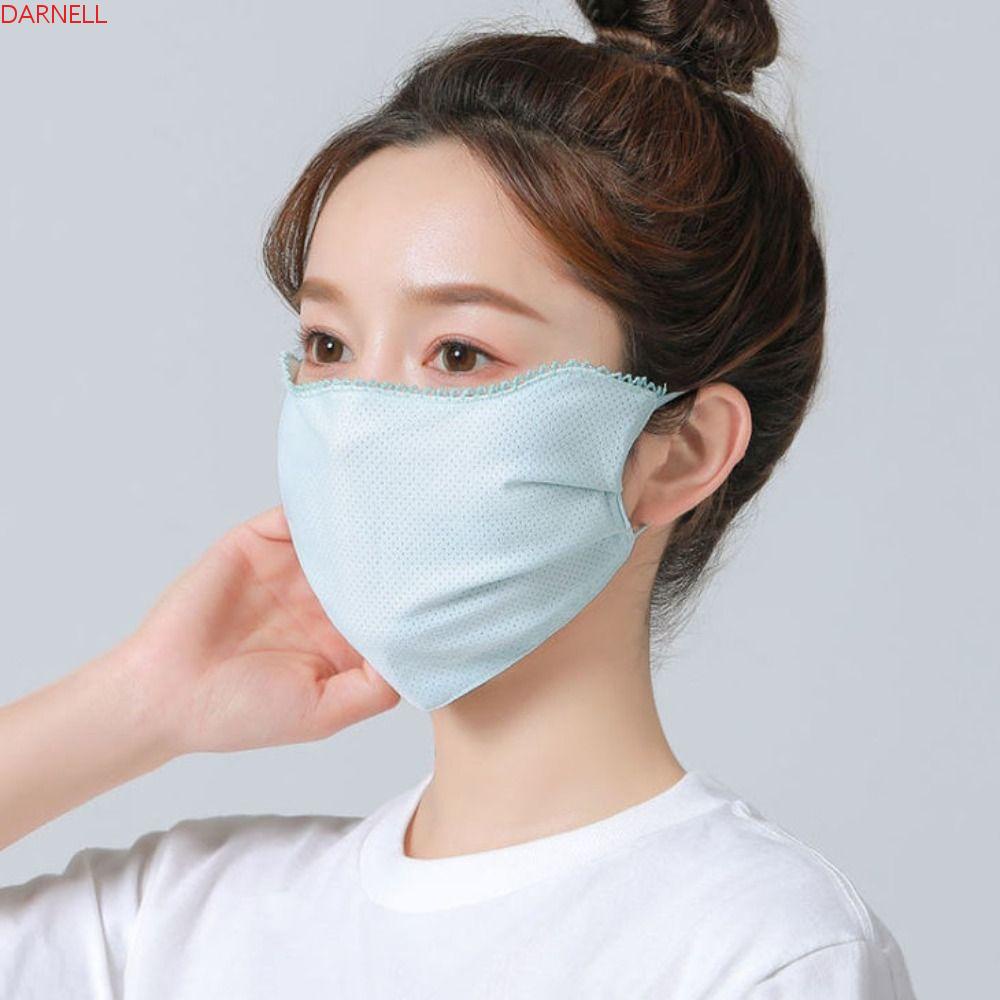 DARNELL Mặt Nạ Ren Chống Nắng Màu Trơn Thời Trang Dành Cho Nữ