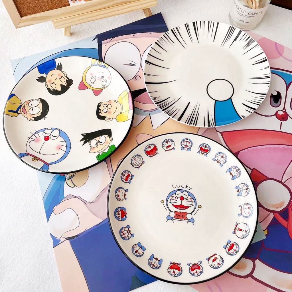 Đĩa Sứ Hình Mèo Doraemon Dễ Thương Sáng Tạo