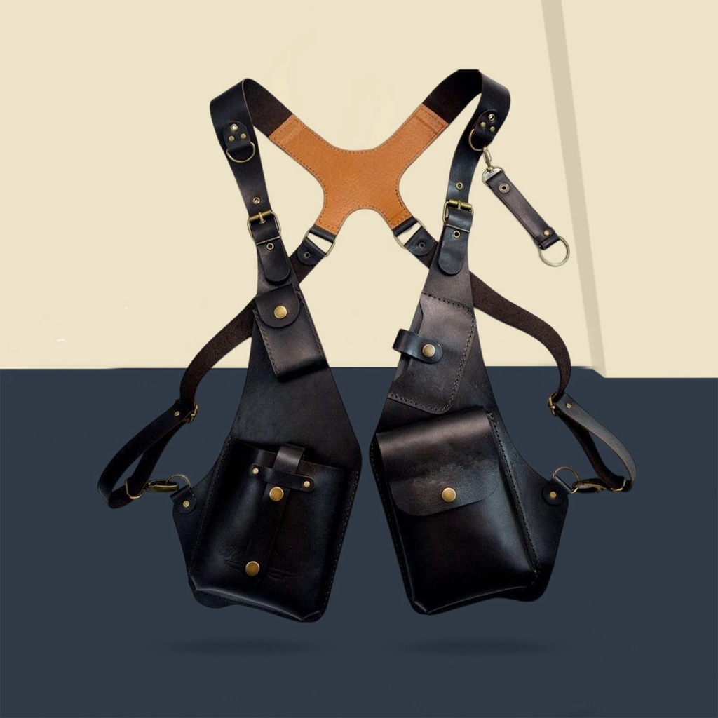 Túi Đựng Điện Thoại Đeo Dưới Cánh Tay Màu Đen Phong Cách Steampunk