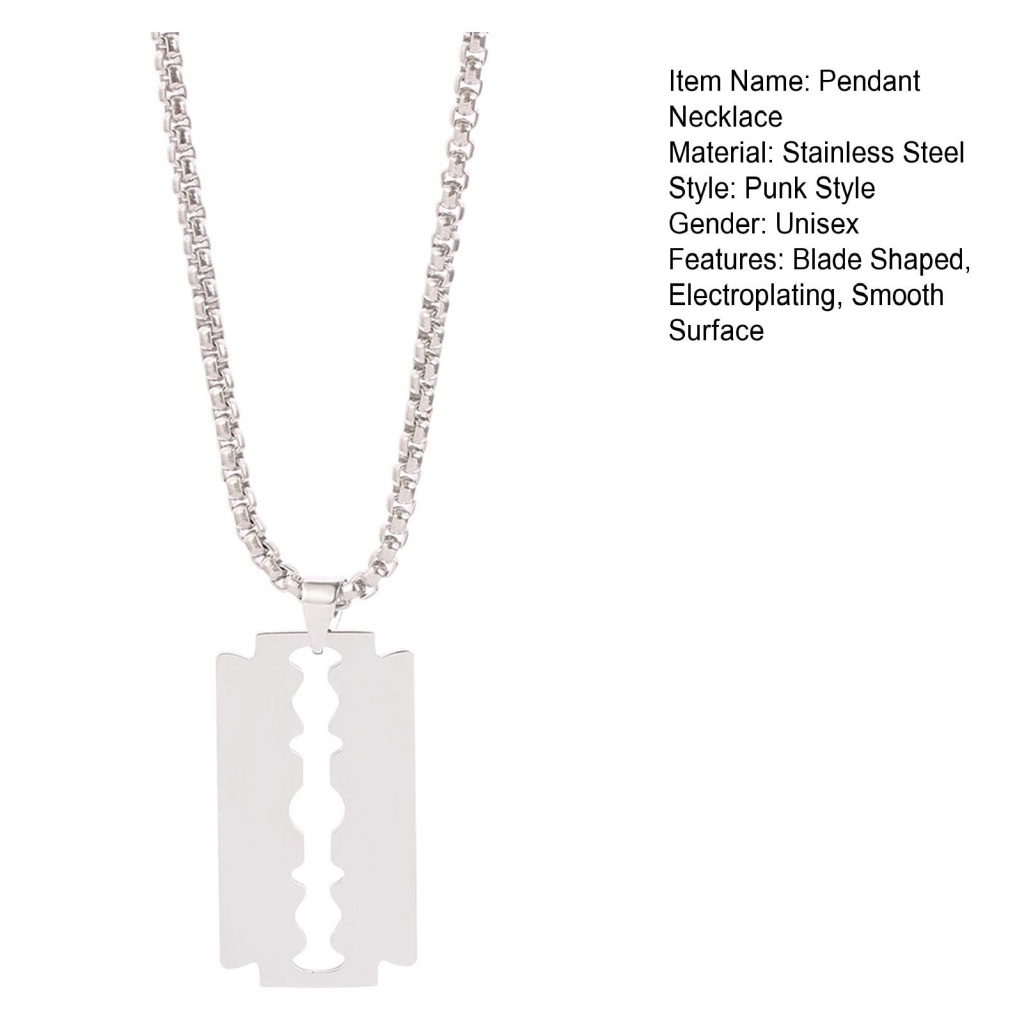 Vòng cổ Bằng Thép Không Gỉ Mạ Điện Mặt Hình Lưỡi Dao Phong Cách Punk Hip Hop Làm Quà Sinh Nhật Hàng Ngày Cho Nam Và Nữ