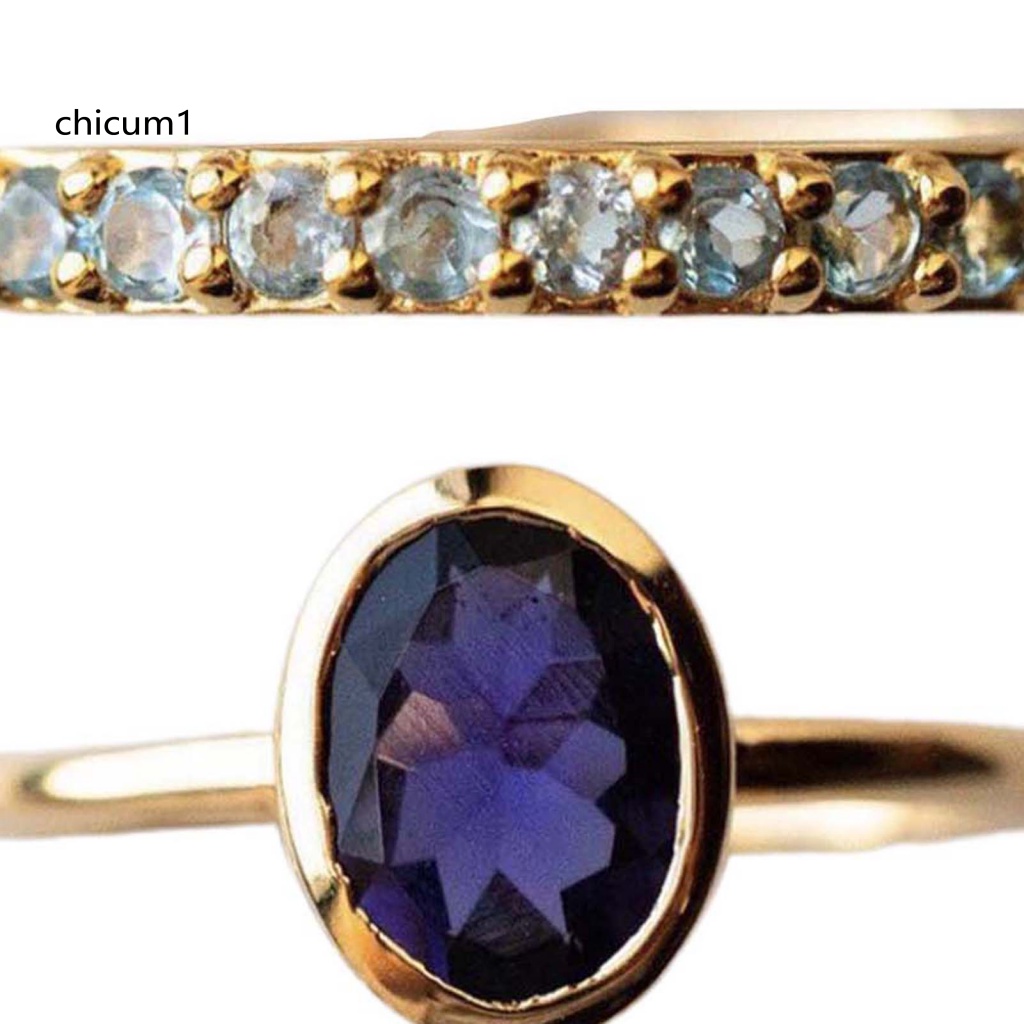 Set 3 Nhẫn Hợp Kim Bắt Mắt Sáng Tạo Thời Trang Cho Nữ