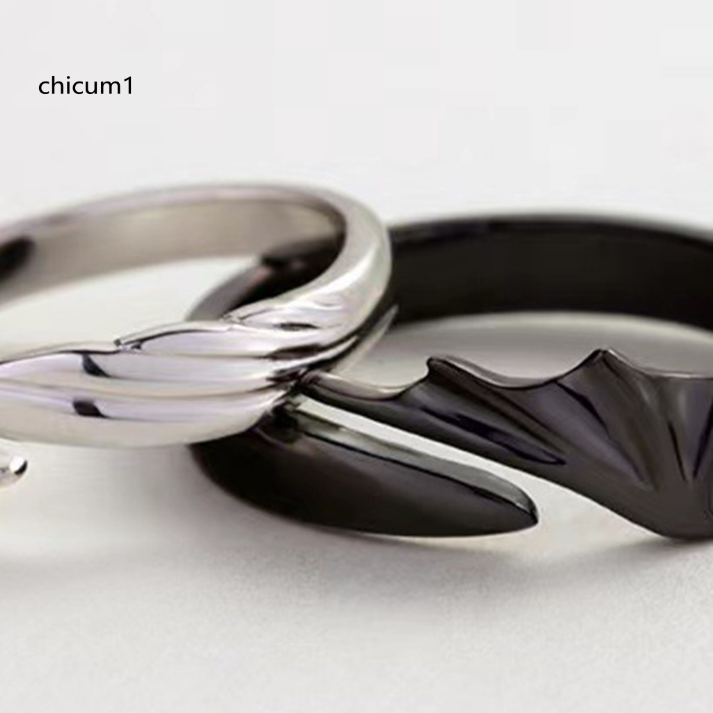 Set 2 Nhẫn Đính Hôn Mở Bằng Kim Loại Chống Rỉ Phong Cách Tinh Tế Thích Hợp Làm Quà Tặng Sinh Nhật Cho Bạn