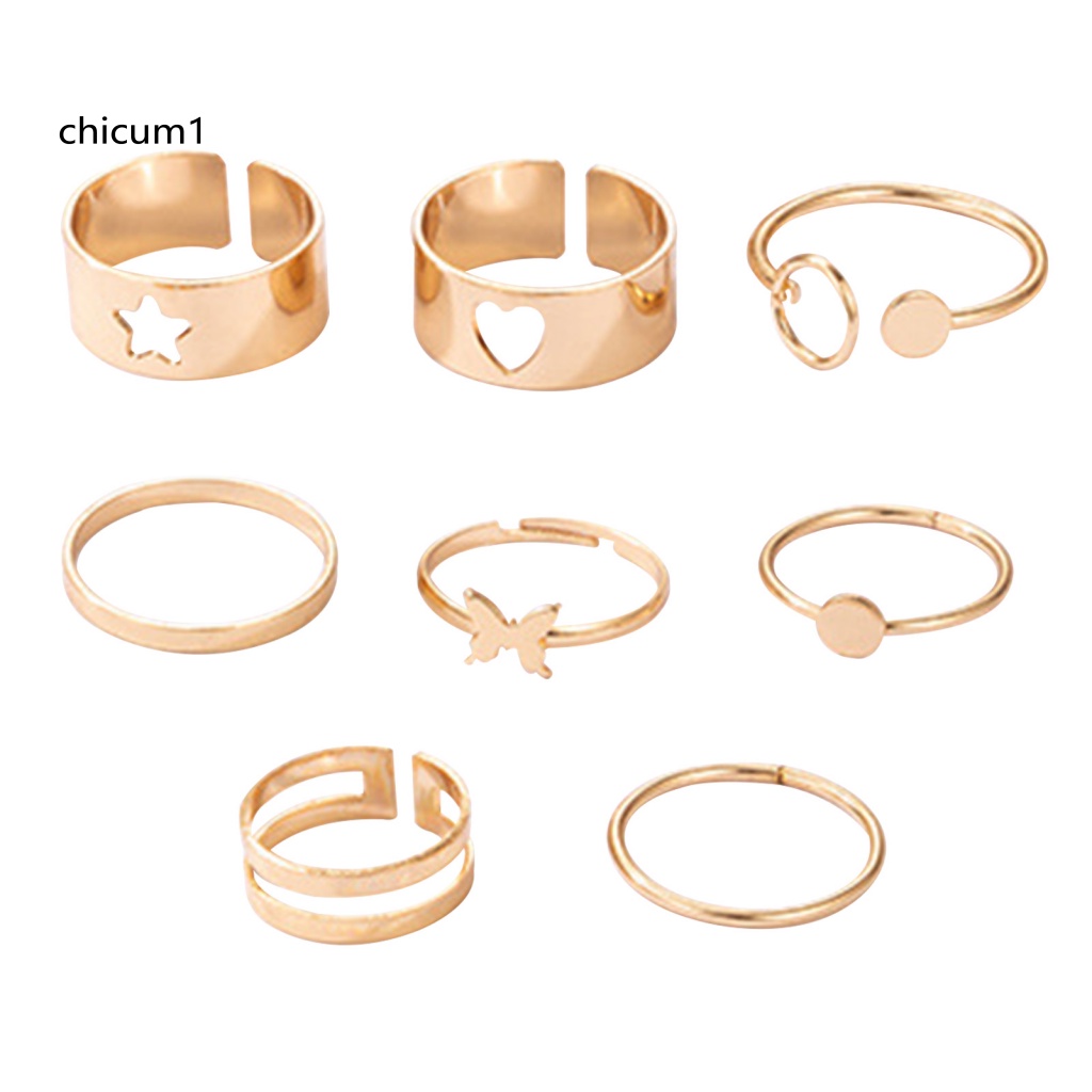 Set 8 Nhẫn Đeo Khớp Ngón Tay Nhiều Kiểu Dáng Thời Trang