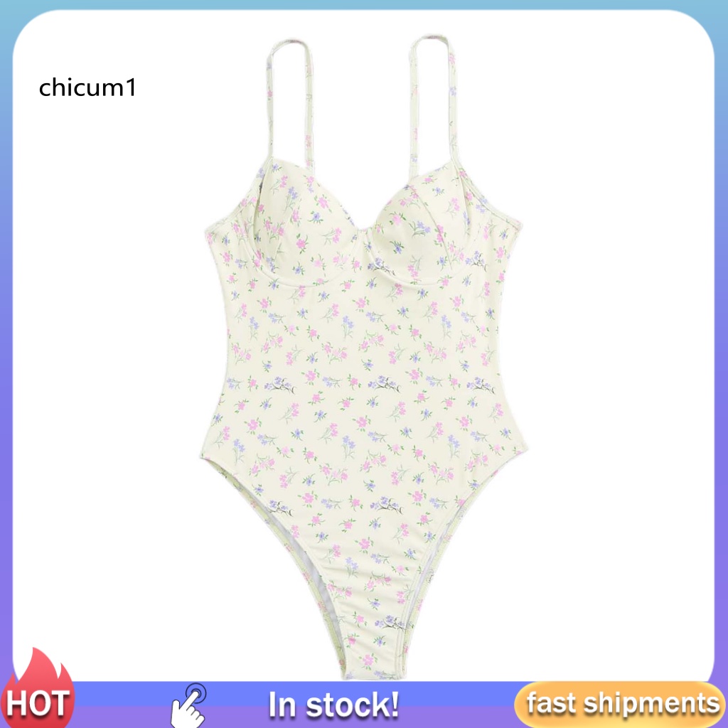 Đồ Bơi Một Mảnh Hở Lưng Họa Tiết Hoa Khô Thoáng Nhanh Cho Nữ