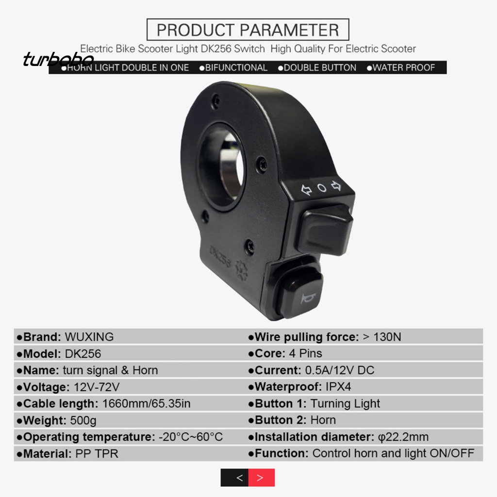 Công Tắc Còi Xe Đạp Điện 2 Trong 1 Gọn Nhẹ Chống Ăn Mòn Chống Thấm Nước