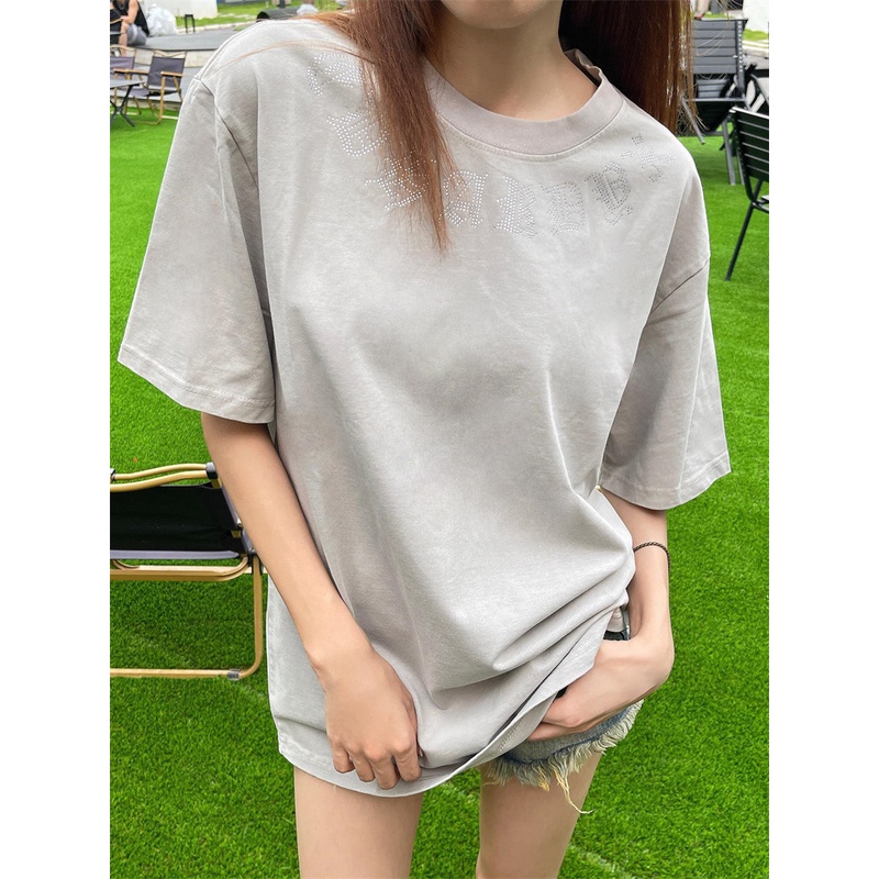 Áo Thun Cổ Tròn Tay Ngắn Đính Đá Thời Trang Xu Hướng Mới Nhất Rt7W4