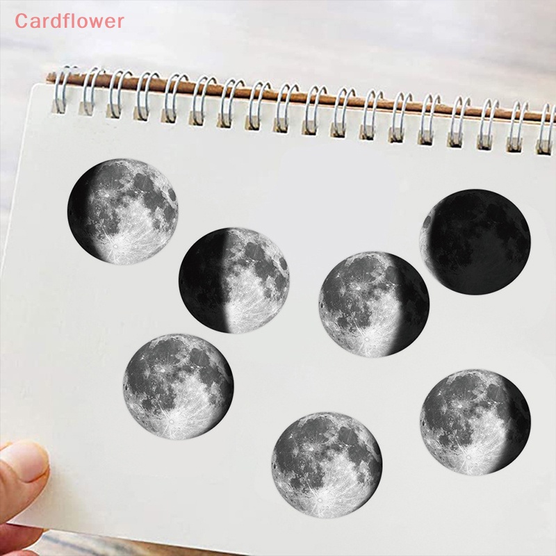 Bộ 50 Miếng Dán Trang Trí Hình Mặt Trăng Đen Trắng Độc Đáo