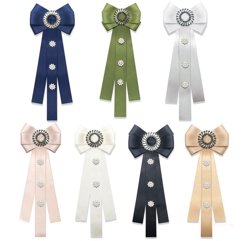 Cà Vạt Ruy Băng Đính Đá Pha Lê Phong Cách Cổ Điển Dành Cho Áo Sơ Mi