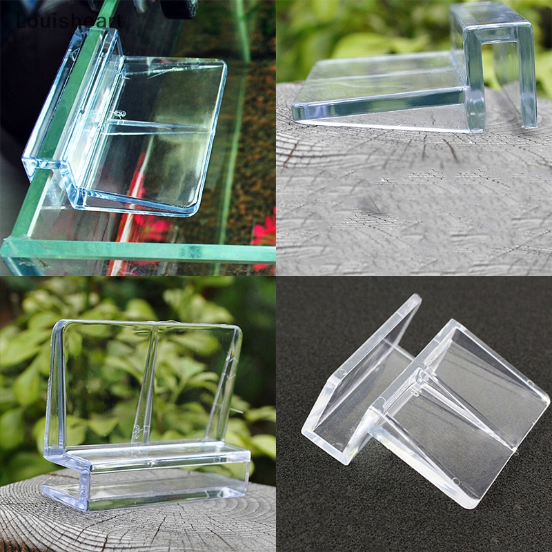 Bộ 4 Kẹp Kính Bể Cá Bằng Nhựa Trong Suốt 6 / 8mm TFG
