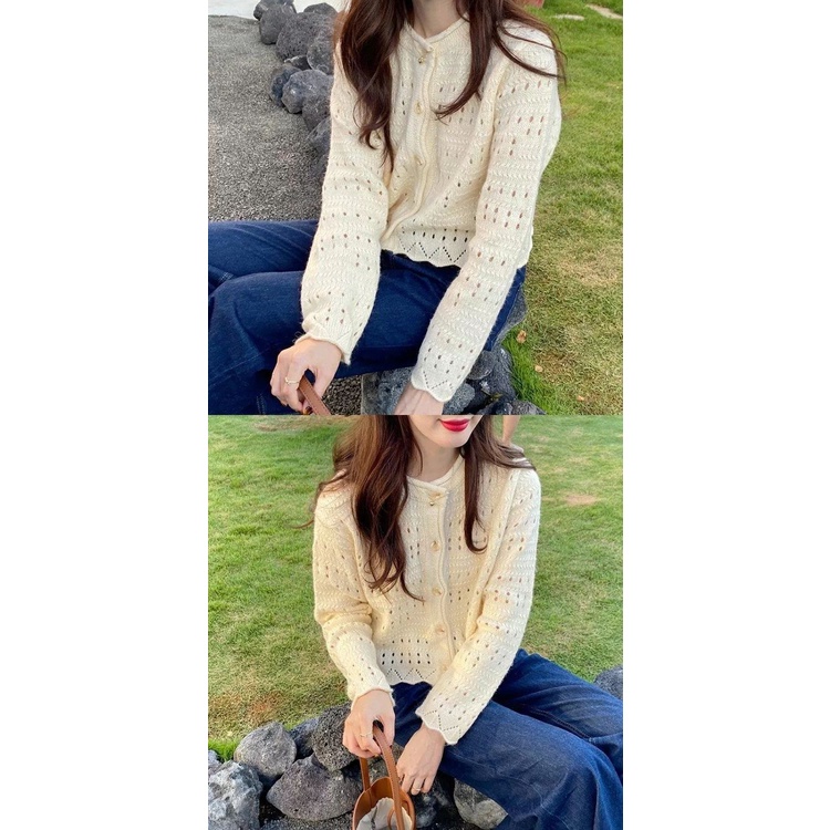 Áo Khoác Cardigan Dệt Kim Dáng Rộng Thời Trang Cho Nữ