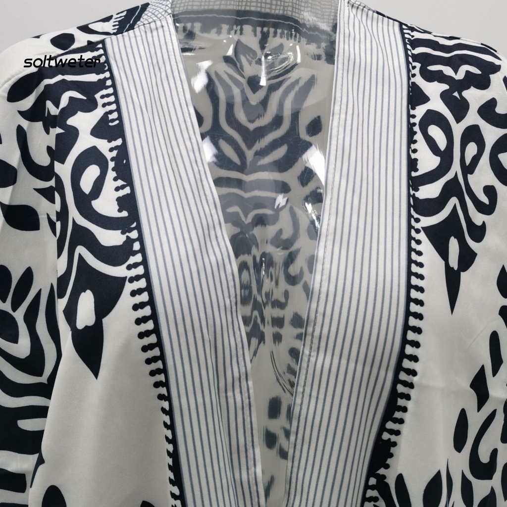 Bộ Đồ Bơi Tay Lỡ Che Nắng In Họa Tiết Phong Cách Boho Cho Nữ