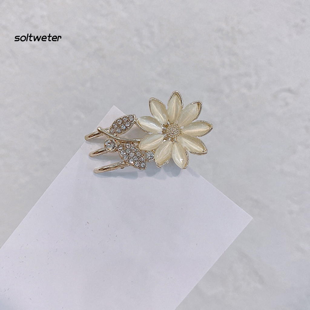 Kẹp Tóc Càng Cua Hình Hoa / Bướm Đính Đá Opal Mini Chống Trượt Tạo Kiểu Tóc Thời Trang Cho Nữ