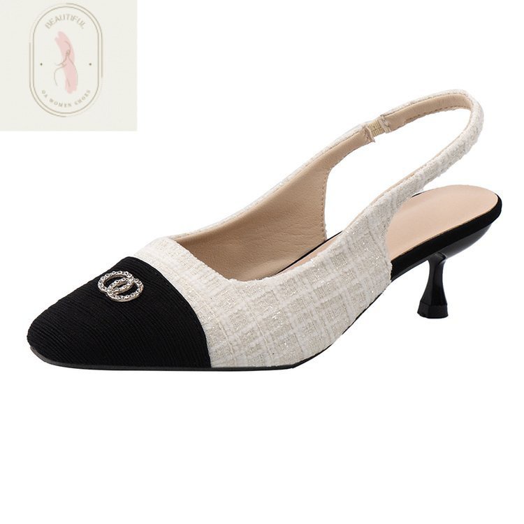 Sandal Cao Su PU Gót Vừa Phong Cách Thời Trang Mới 2023