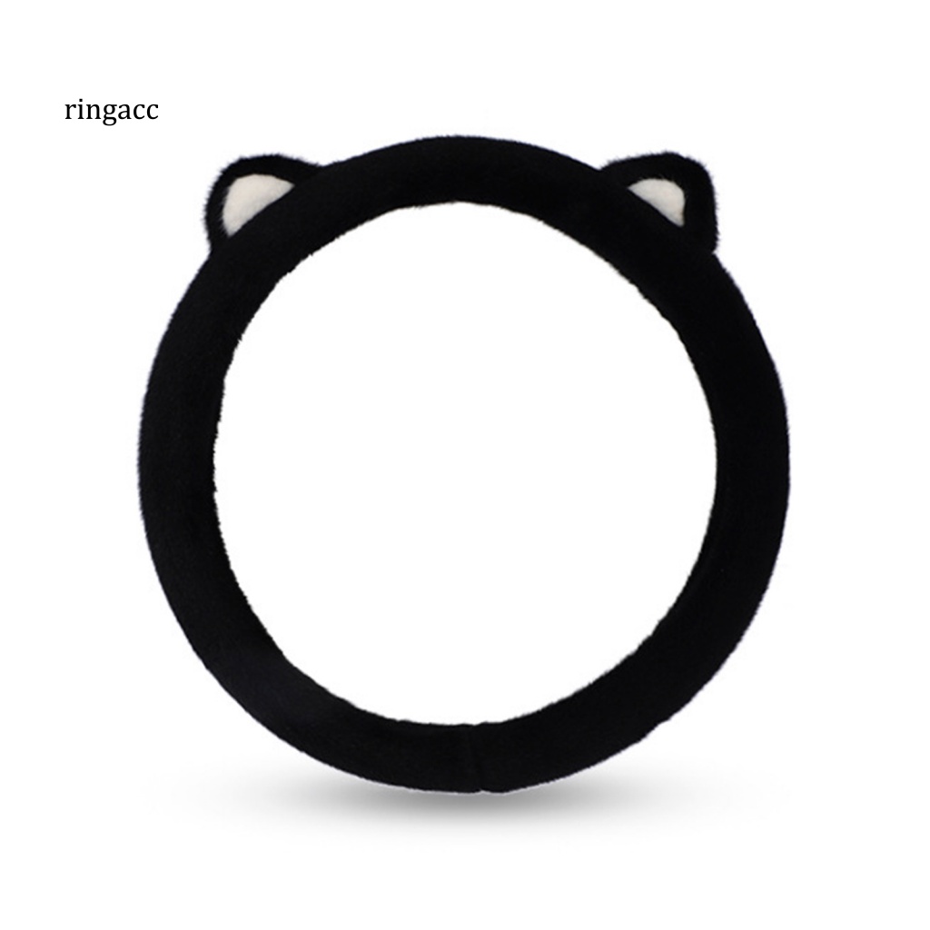 Vỏ Bọc Vô Lăng Xe Hơi Hình Tai Mèo Phủ Lông Dễ Thương Thoải Mái Chống Lạnh Trang Trí Nội Thất