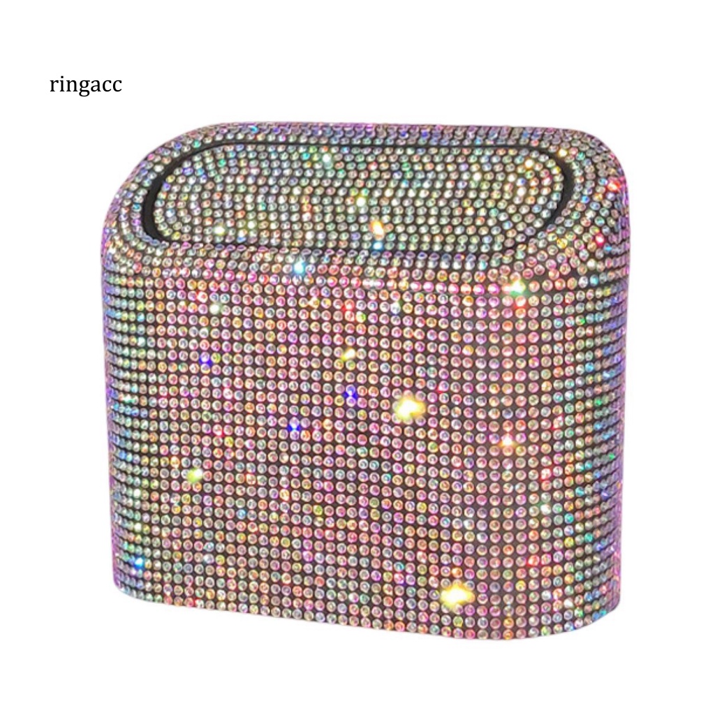 Rga Hộp Đựng Rác Đính Đá Lấp Lánh Hình Vuông Tiện Dụng Cho Xe Hơi