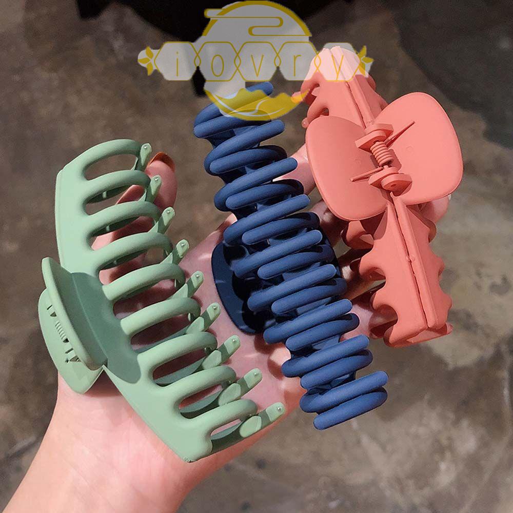 IVORY Kẹp Tóc Càng Cua Bằng Nhựa Màu Sắc Đơn Giản Cho Nữ