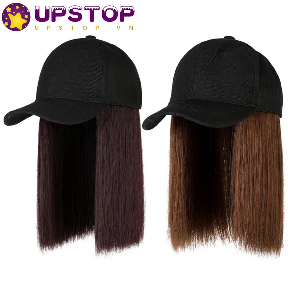 UPSTOPVN Bộ Tóc Giả Bằng Sợi Tổng Hợp Kèm Mũ Chống Nắng Chịu Nhiệt Độ Cao Kiểu Dáng Mới Dành Cho Nữ