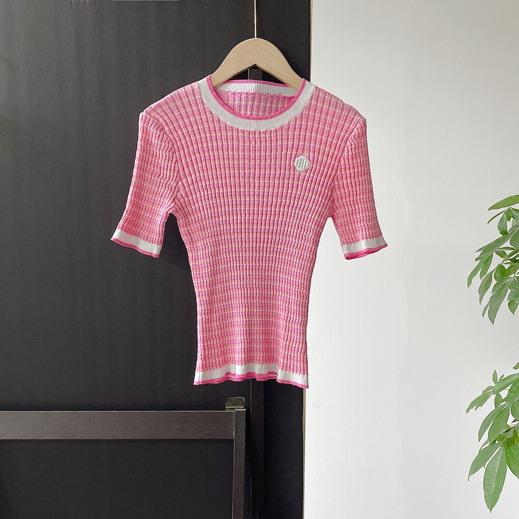 Maje 23 summer French sweet aging temperament slim fit light luxury design sense niche T-shirt knitwear top