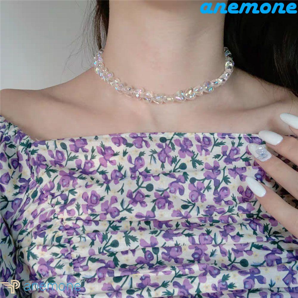 ANEMONE Dây Chuyền Mặt Trái Tim Màu Gradient Thời Trang Cho Nữ