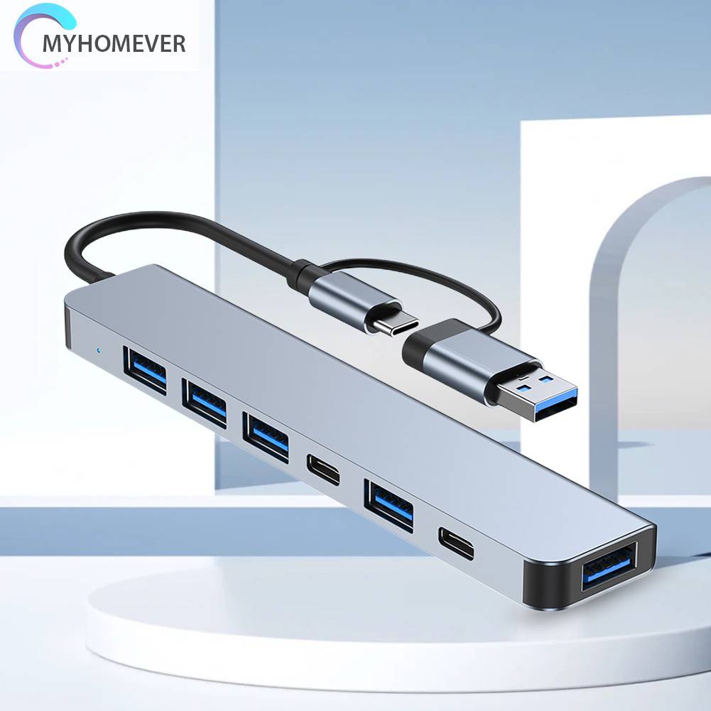 Bộ Chia 7 Trong 1 USB Sang USB3.0 2.0 5W Type C