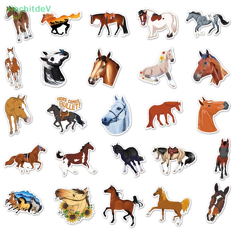 [TinchitdeV] 50 Miếng Dán Hình Ngựa Hoạt Hình Trang Trí Laptop Đồ Chơi Trẻ Em [Mới]