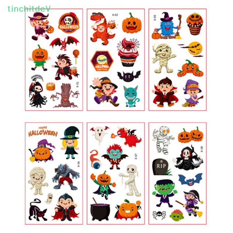 Bộ 10 Hình Xăm Dán Chống Nước Phong Cách Halloween Dành Cho Trẻ Em