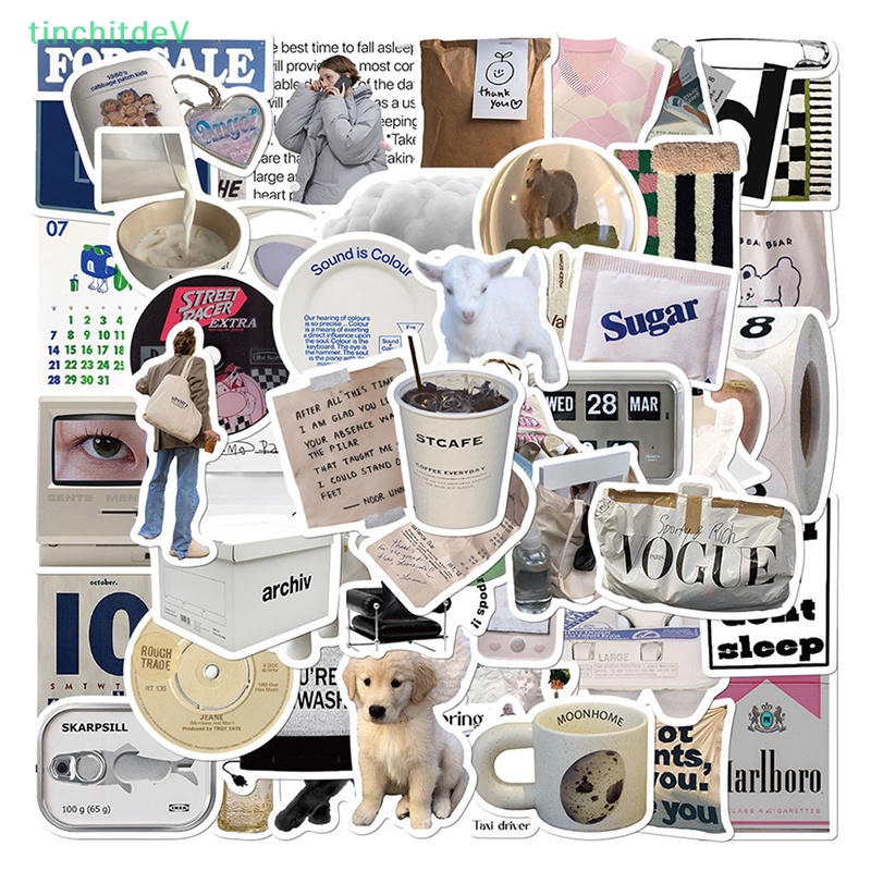 Bộ 57 Miếng Dán Họa Tiết Hoạt Hình Graffiti Kiểu Hàn Quốc Đơn Giản